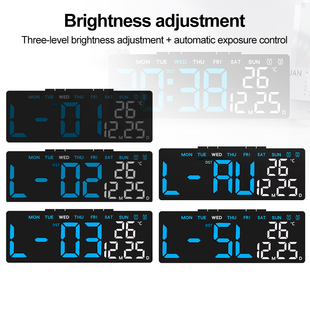 INSMART Multi-function Digital Wall Clock Large Display LED Digital ...