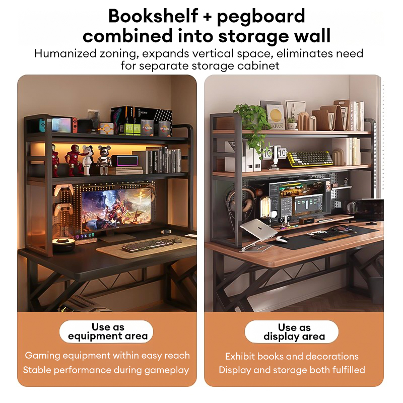 Space Saving Wall-mounted Computer Desk Solid Wood Workstation Meja ...