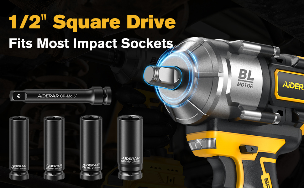 DAGMARA DIWR-500 High-Performance Impact Wrench, Aluminum Alloy Body ...