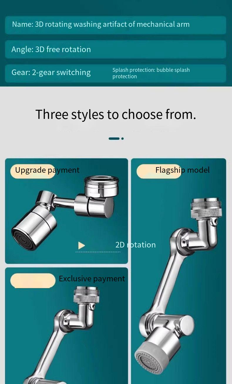 Splash proof toilet washbasin mechanical arm universal faucet stainless ...