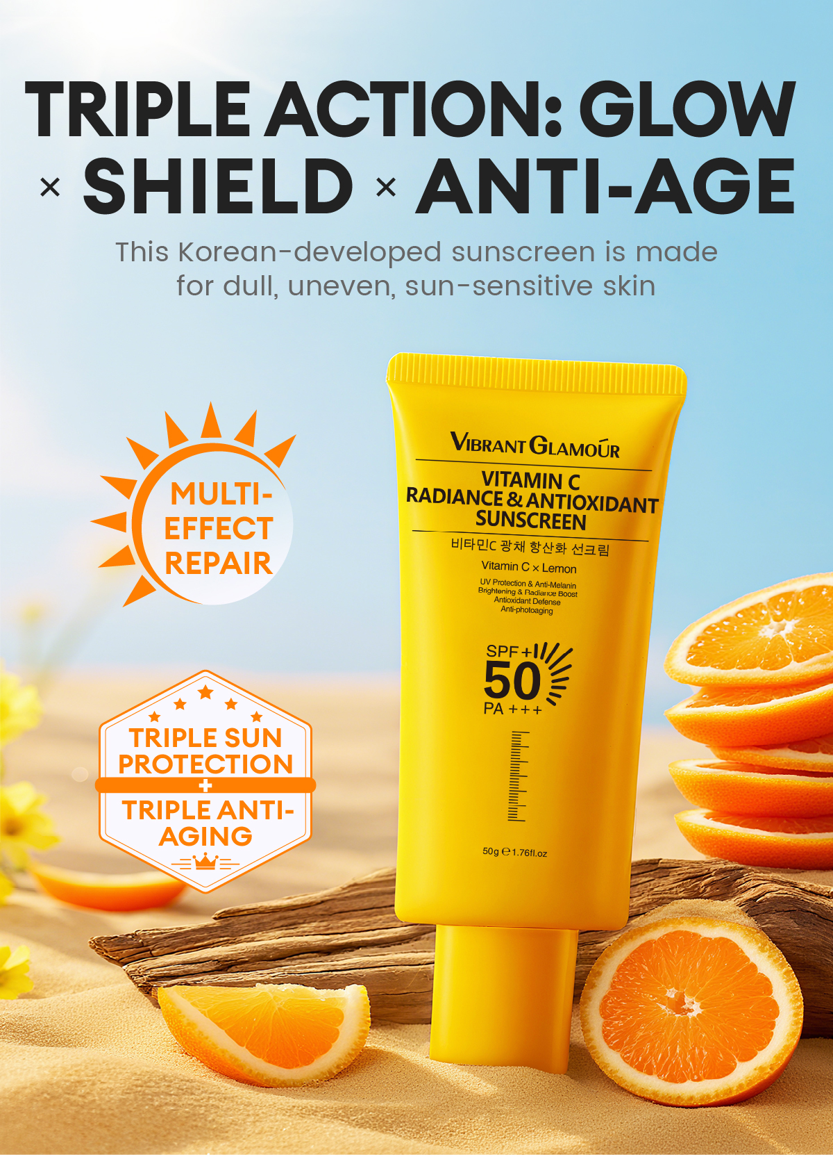 [New launch] VIBRANT GLAMOUR Multi-Action Sunscreen SPF50+ PA ...