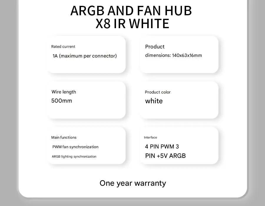 Thermalright TL-ARGB AND FAN HUB X8/X12 IR Fan PWM HUB X8 Wireless ...