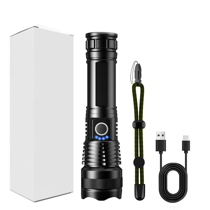 Rechargeable Aluminum Super Bright Zoomable Flashlight - Lampu Suluh ...