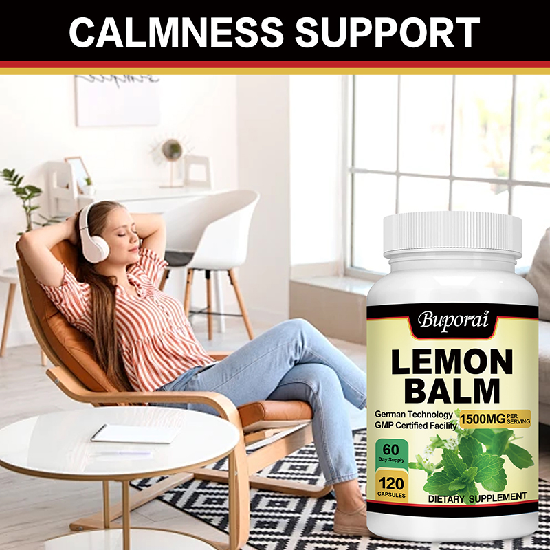 Lemon Balm 1500 mg - Vegan Lemon Balm Supplement - Natural Relaxation ...