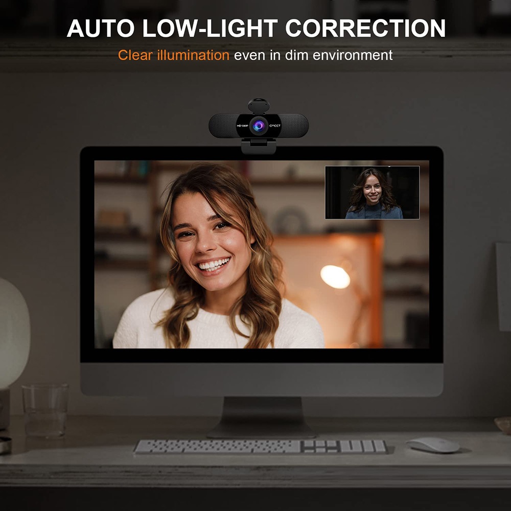 EMEET Webcam FULL HD 1080P Computer Streaming Camera Built-in Dual ...