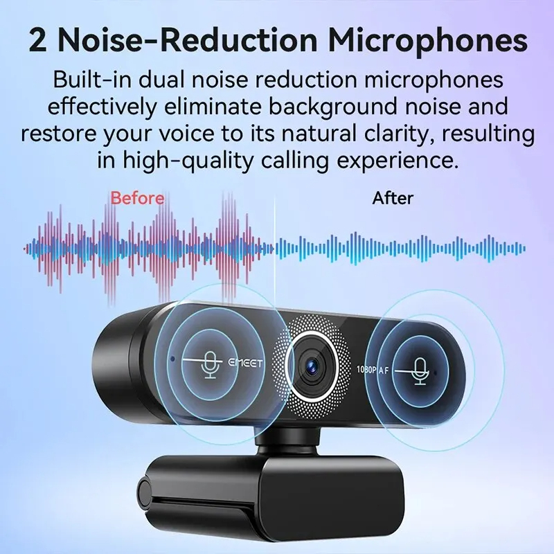 EMEET 4K Webcam UHD Live Stream Camera Auto Focus Noise Reduction ...