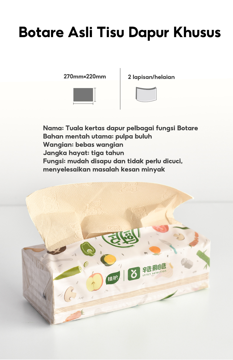 [12 Packs]Botare Oil-Absorbing Removable Kitchen Tissue Paper Towel ...