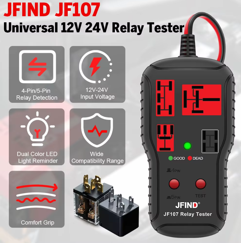 【Local Stock】JFind JF107 12V 24V Car Relay Tester Automotive Battery ...