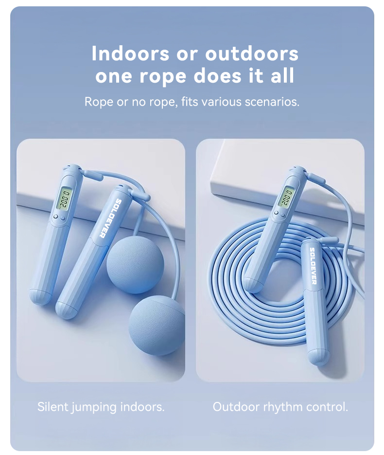 SOLOEVERJump rope, wired/wireless, automatic counting, weight loss ...