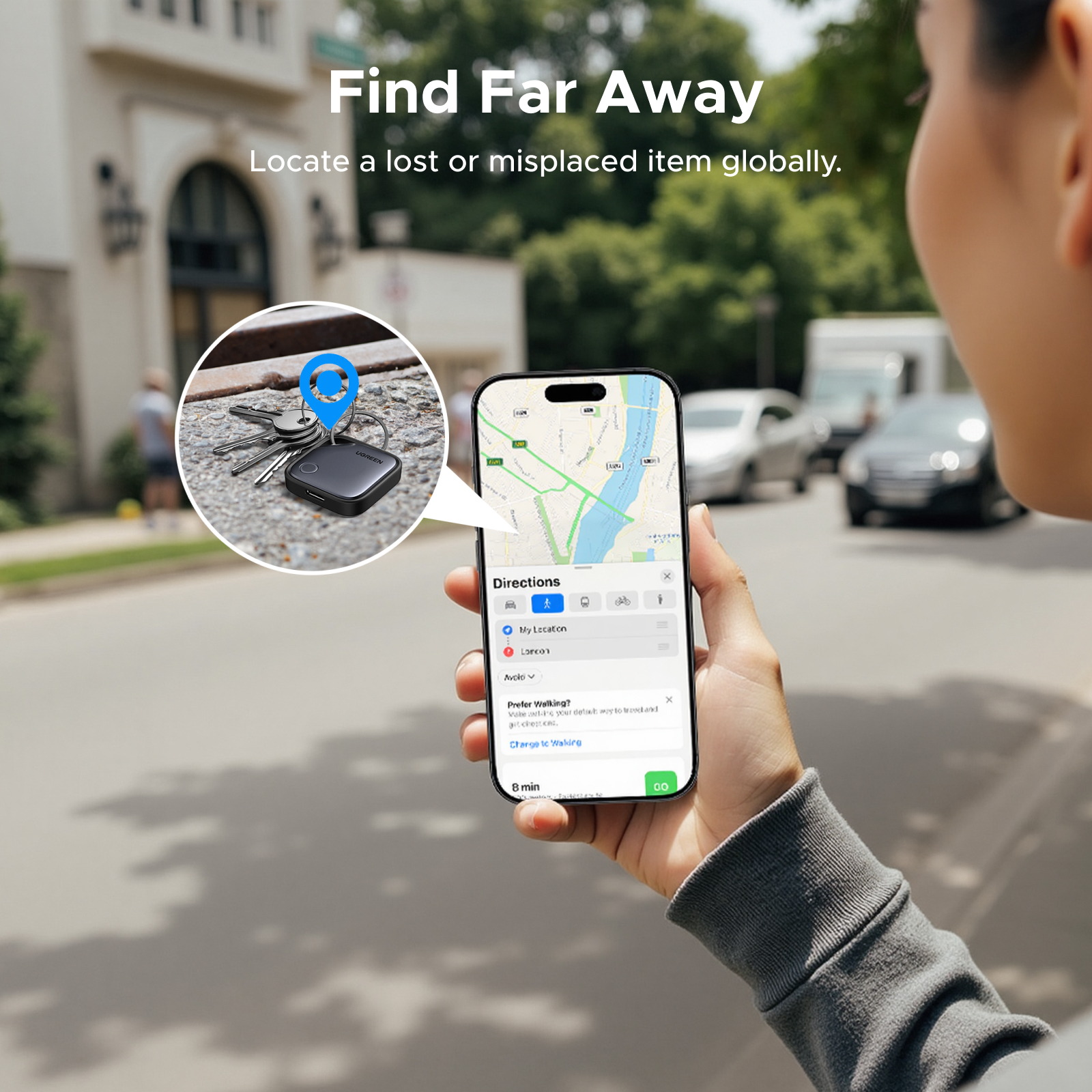UGREEN FineTrack Bluetooth Smart Locator Anti Lost Work with Apple Find ...