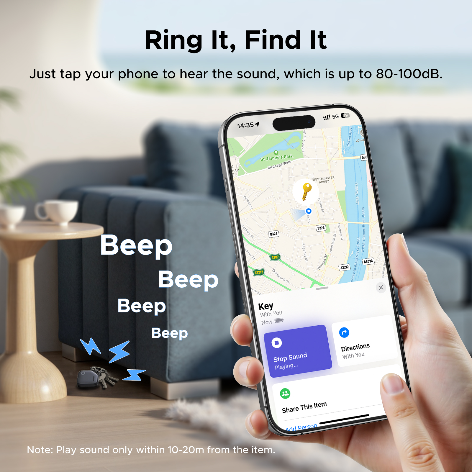 UGREEN FineTrack Bluetooth Smart Locator Anti Lost Work with Apple Find ...