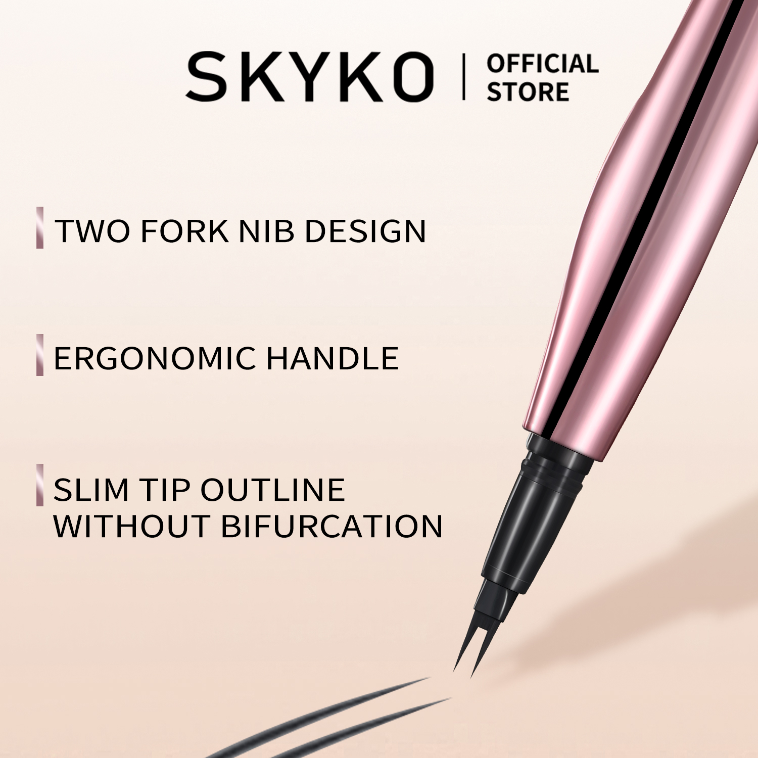 SKYKO Eyebrow Pen Natural 2 Forks Brows Pencil Waterproof 24H Lasting ...
