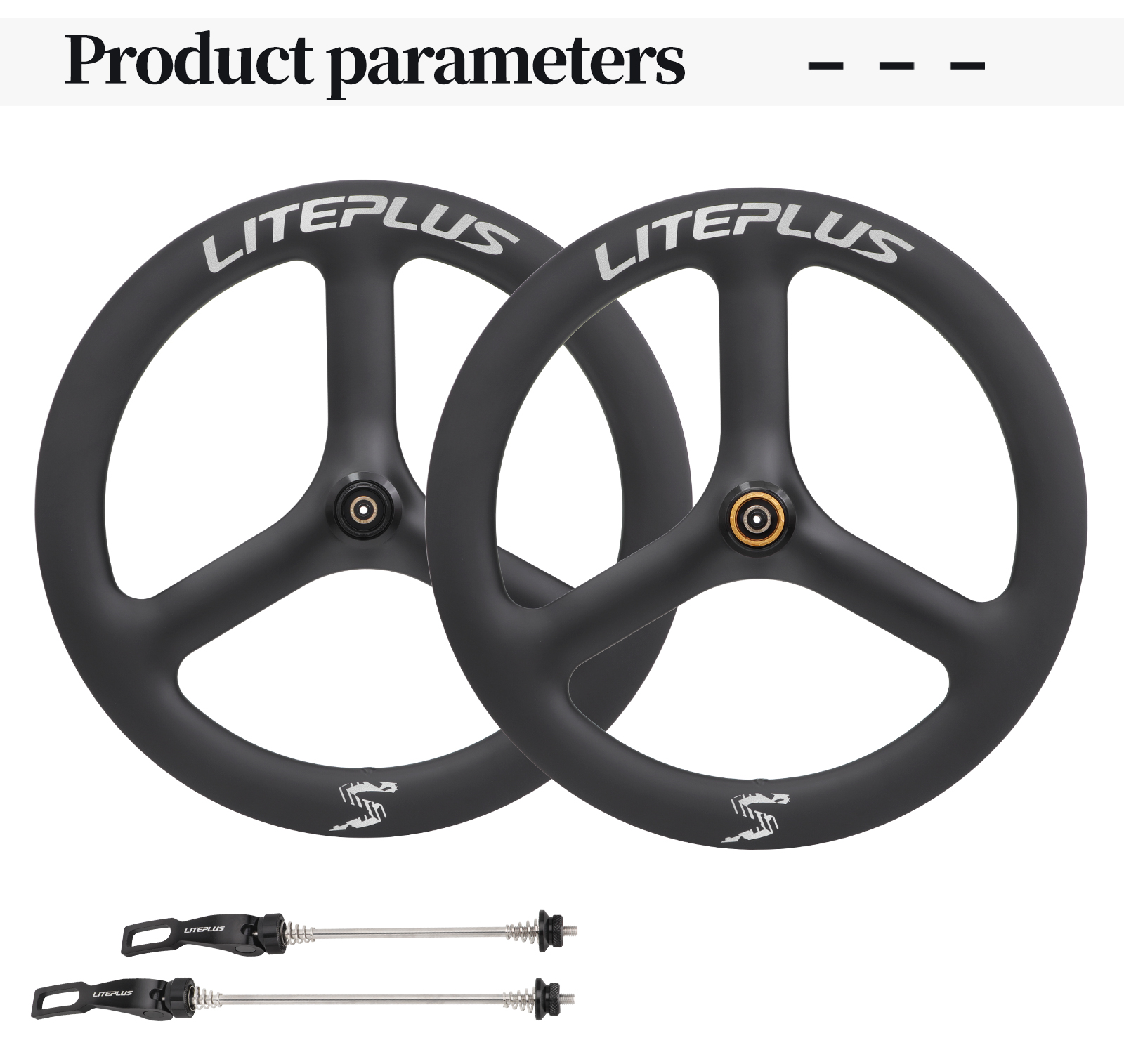 LITEPLUS 451 Carbon Fiber Folding Bike Wheel Set 20 Inch 451 Disc Brake ...