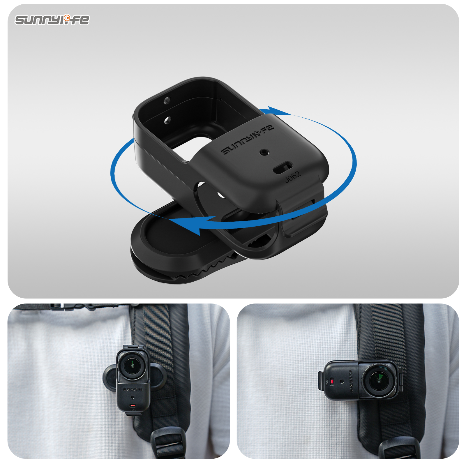 Sunnylife Backpack Clip Holder For Osmo Nano, Anti-shake 360 Rotation ...