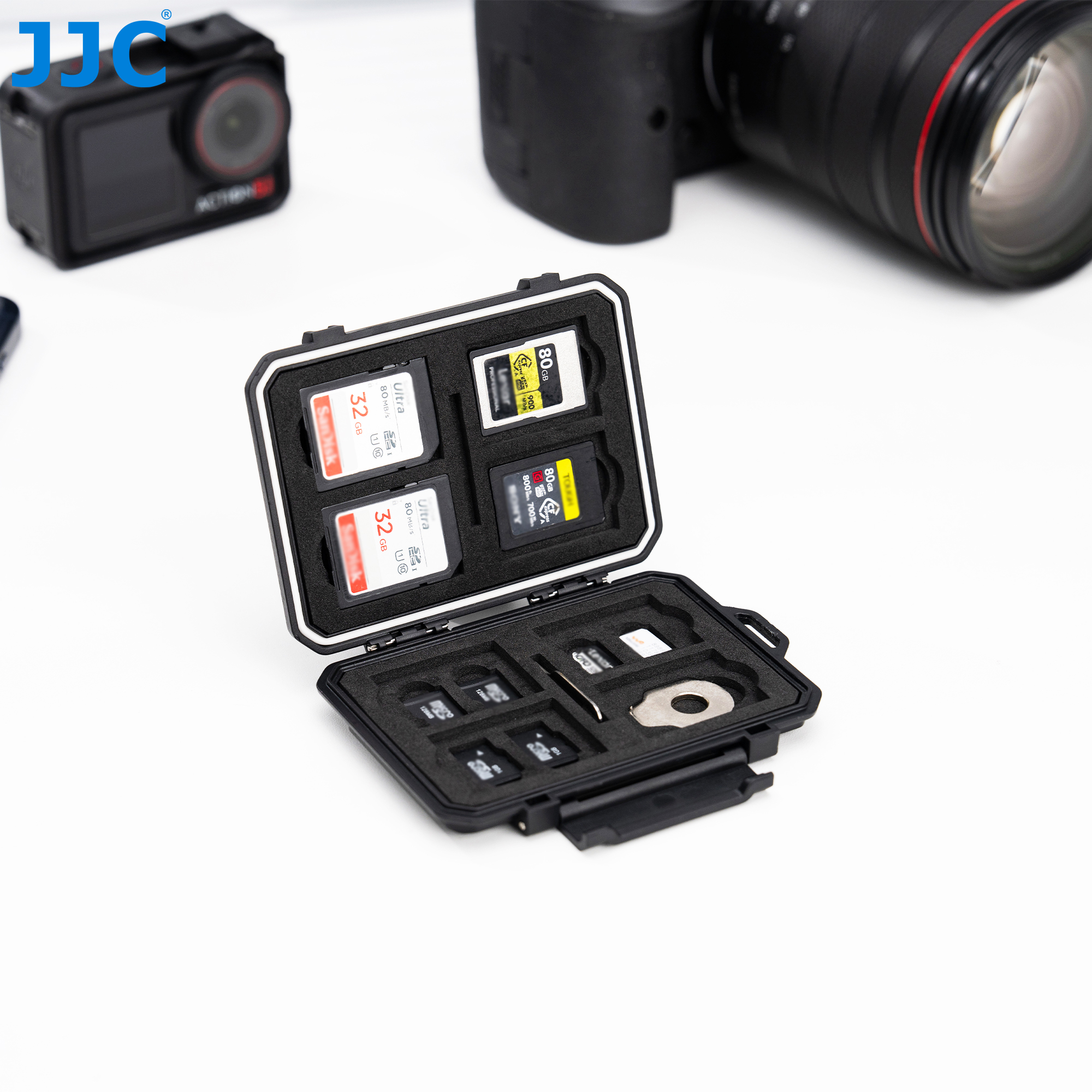 JJC SD Card Case Water-proof Holder for CFexpress Type-A Nano SIM Micro ...