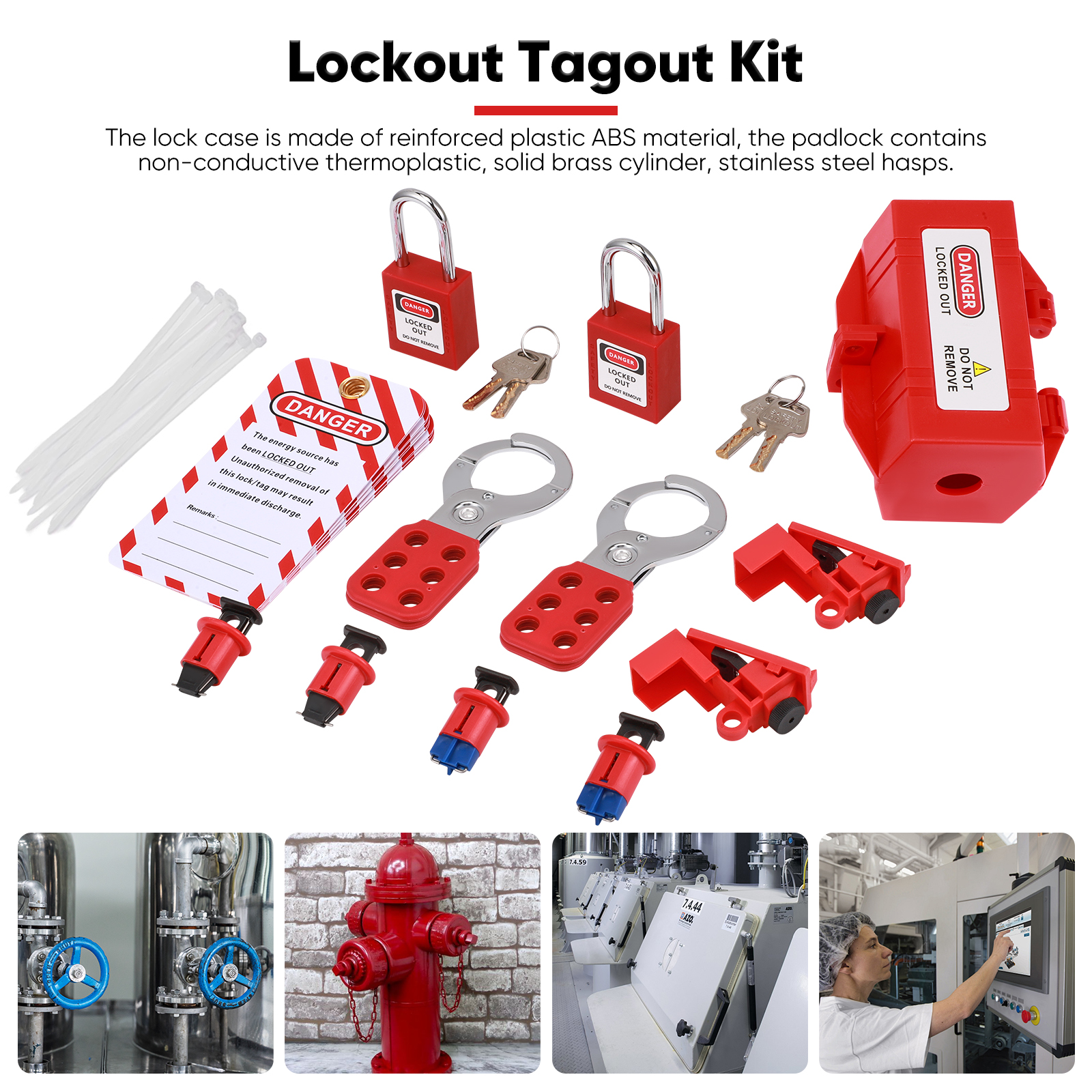 【Local delivery】Lock Off Kit For Electricians,Safety Lockout Padlock ...