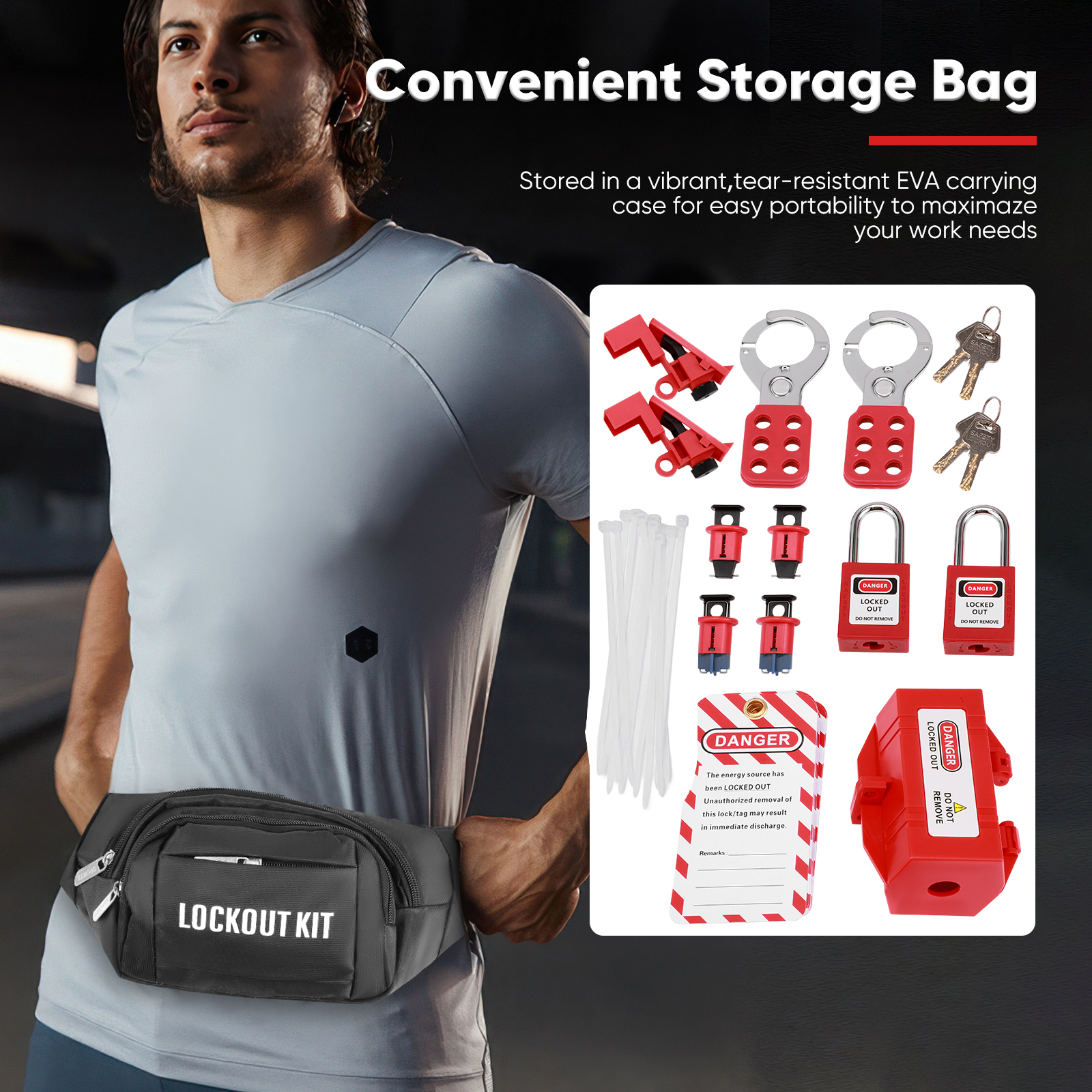 【Local delivery】Lock Off Kit For Electricians,Safety Lockout Padlock ...