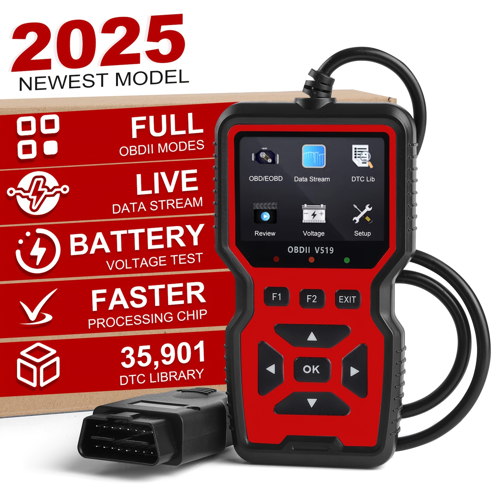 Car OBD2 Diagnostic Scanner - Reads engine fault codes, performs ...