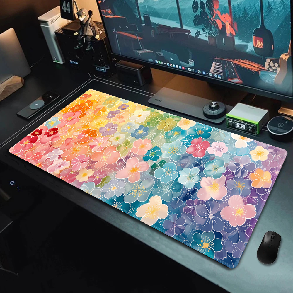 Mouse Pad Gaming Colorful Bloom Mousepad Large Customize Extended Mouse ...