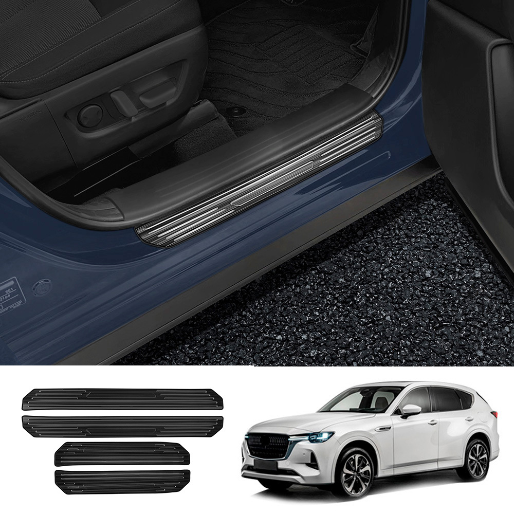 4-Piece Carbon Fiber Door Sill Protector – Fits VW Taos 2022-2026 (Front & Rear)