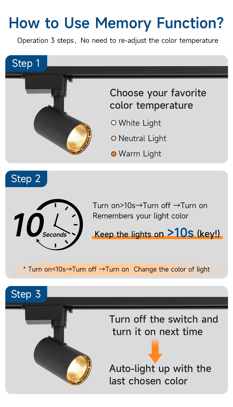 LED Track Light 3 Color Ceiling Track Spotlight 3/4/6pcs Set COB Rail ...