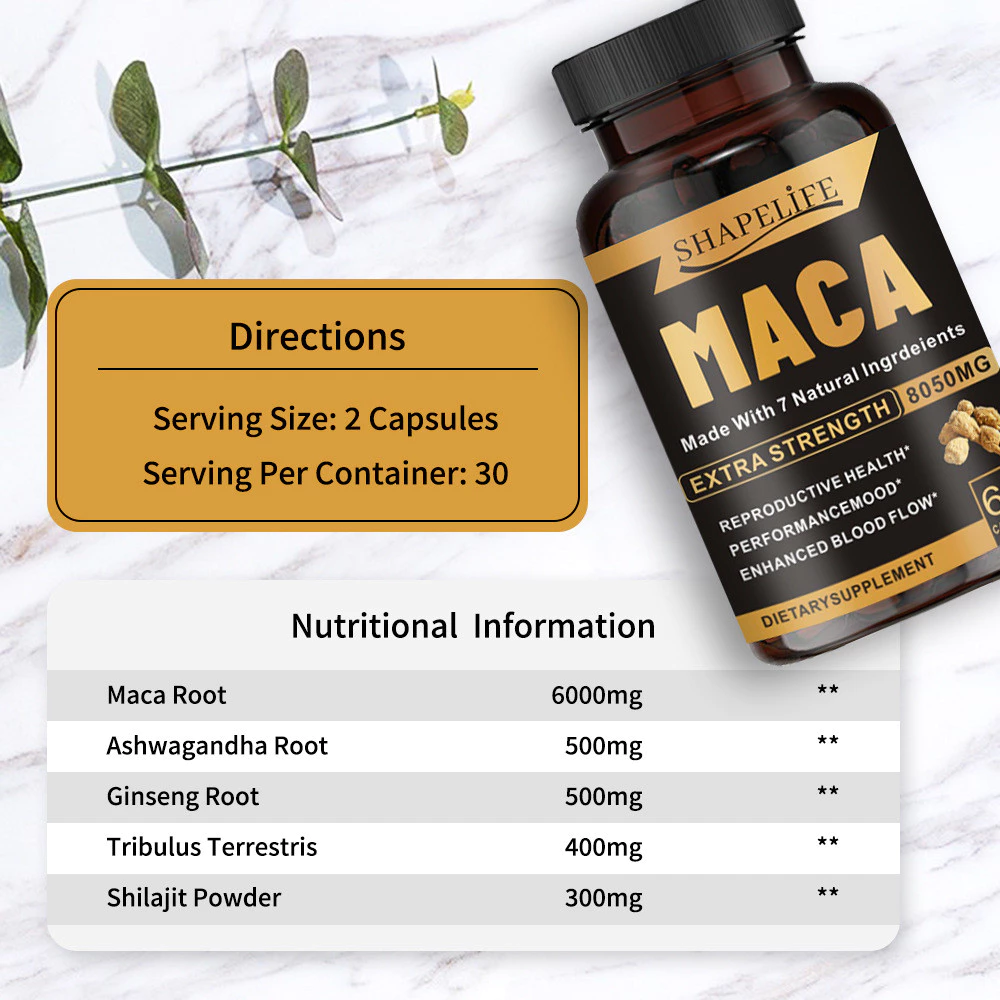 Halal Maca Capsules Male Energy Testosterone Booster Supplements ...
