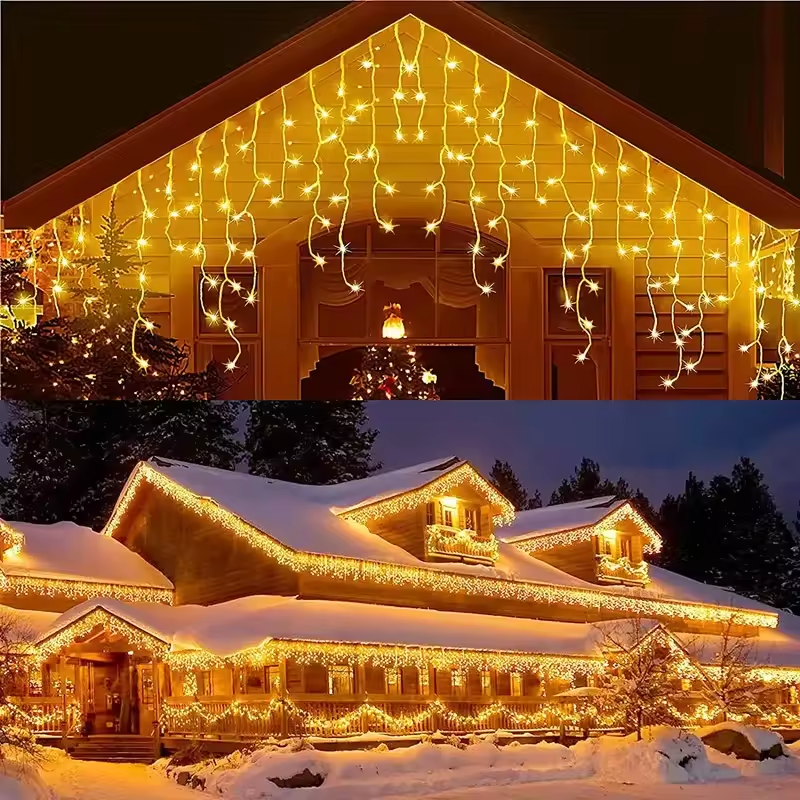 Icicle Light LED Fairy String Lights Eaves Decor Wave Lighting for ...