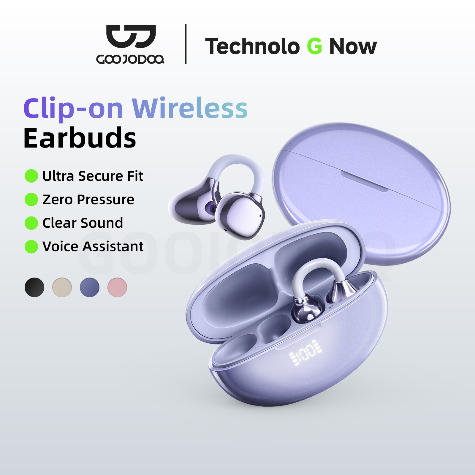 GOOJODOQ J235 In-ear clip-on headphones bluetooth 5.3 with smart Voice ...