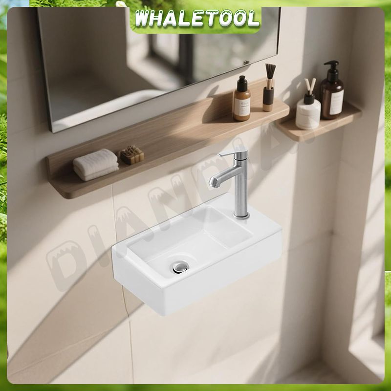 Small Hand Wash Basin Right Square Ceramic Basin for Small Toilet Wall ...