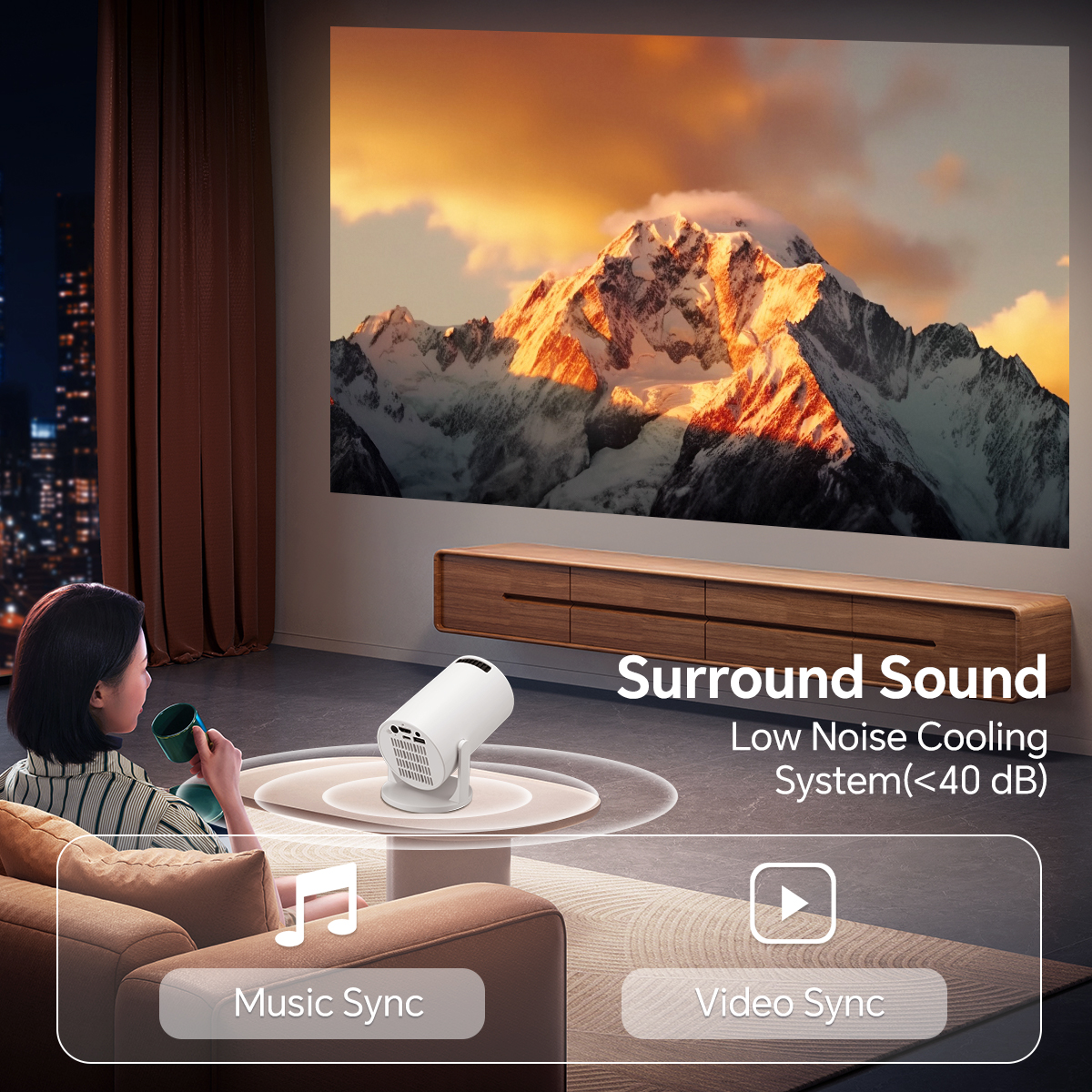 Portable smart projector HY300MINI wired and wireless mobile phone ...