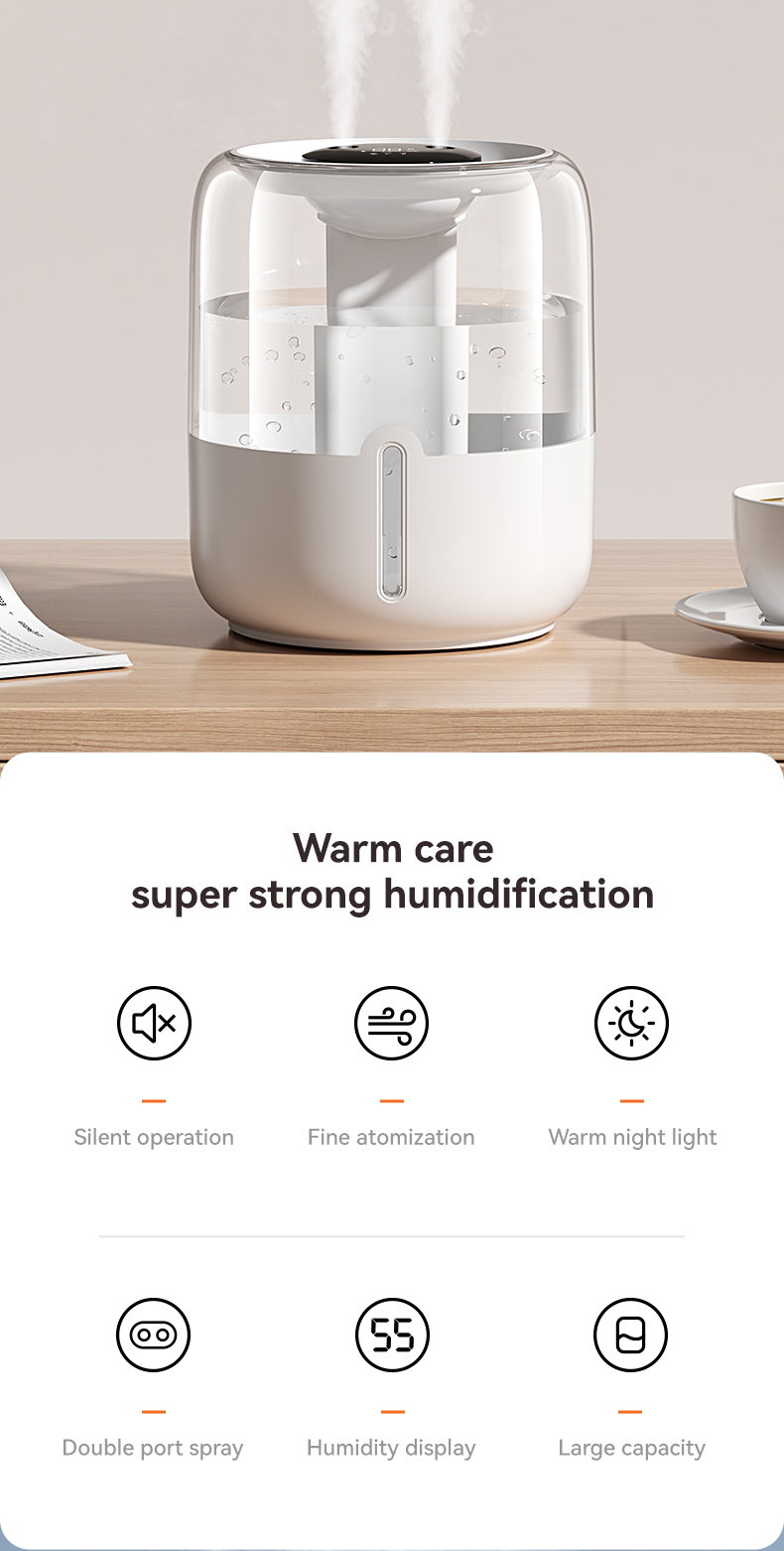 YOMIO shatterproof 6.8L Large Capacity Air Humidifier Dual Mist ...