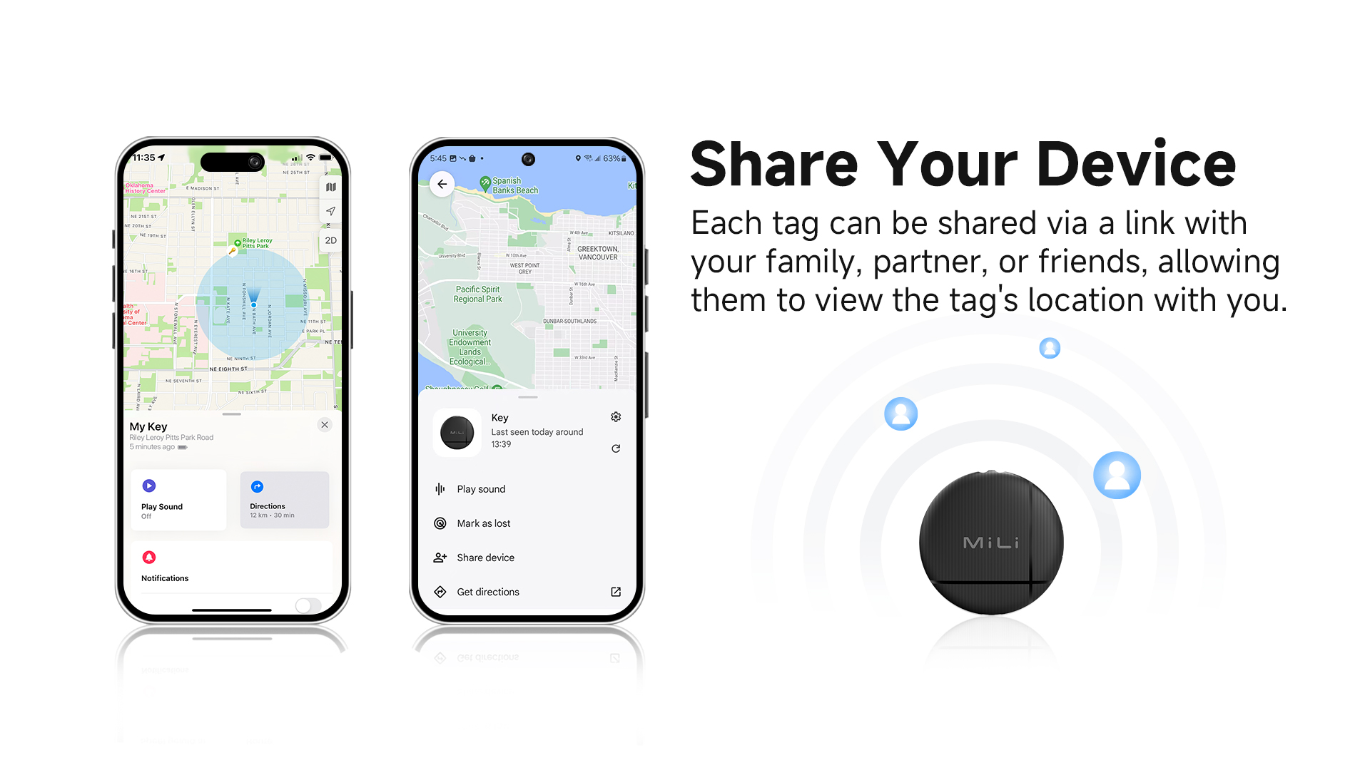 MiLi LiTag Duo Bluetooth Smart Tag for iOS & Android Item Finder Key ...
