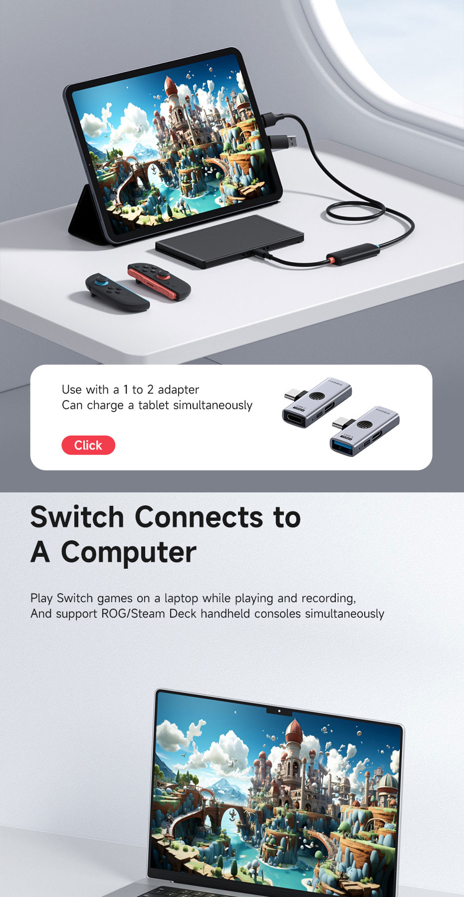 Hagibis USB3.0 Video Capture Card With 100W PD USB C to USB A/USB C ...
