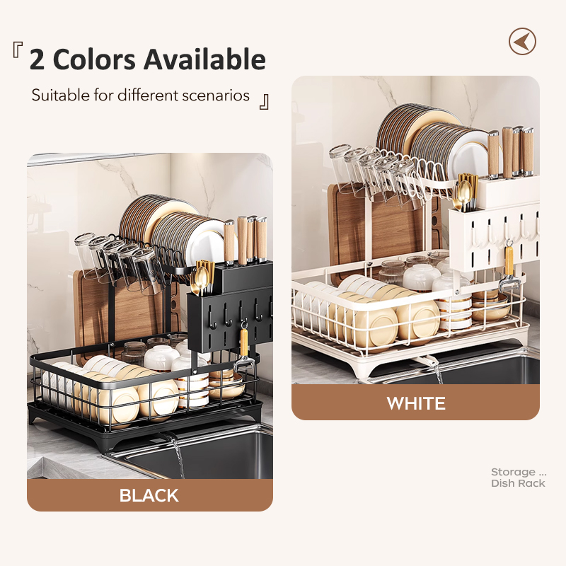 Cambond 2 Tiers kitchen Dish Rack Dish Drainer Rack Plate Storage Rack ...