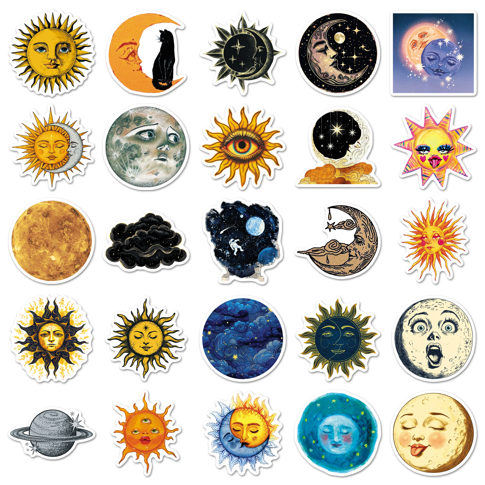 50PCS Aesthetic Planet Stickers Space Universe Journal Laptop Planners ...