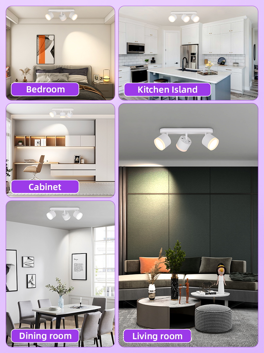 Led Spotlight Replaceable GX53 Bulb Tack Light Indoor Aluminum Ceiling ...