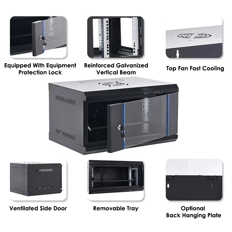 Wall Mount Server Rack Cabinet 19 Inch 400D Depth Switch cabinet for ...