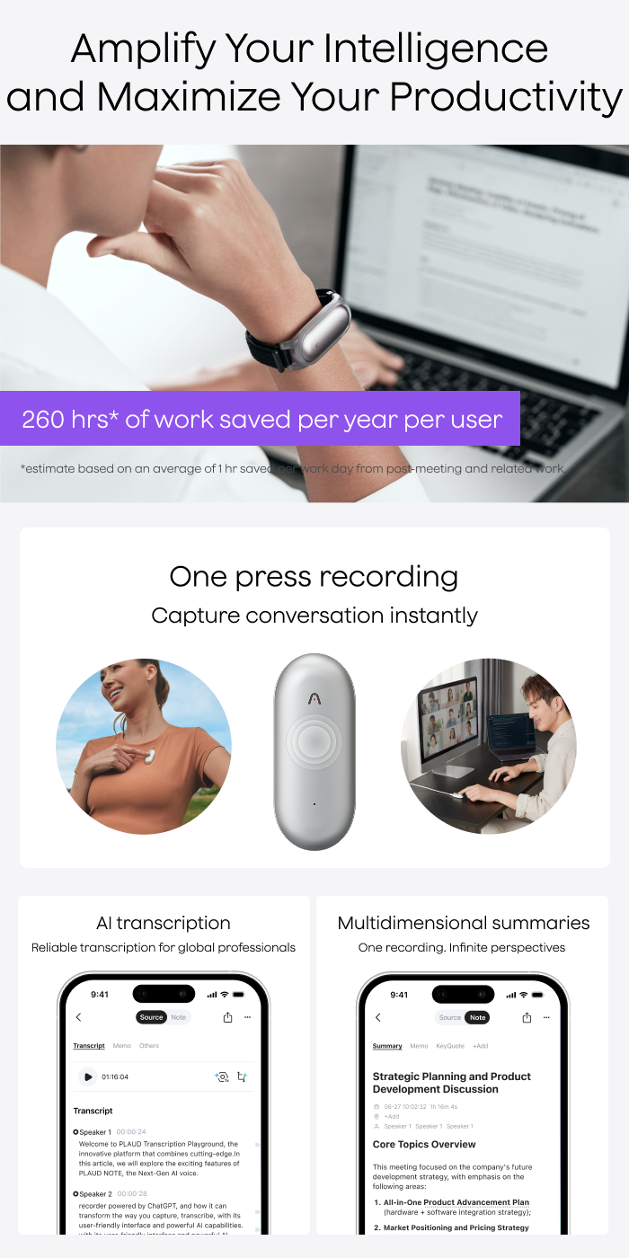 [Official] Plaud NotePin Wearable AI Voice Recorder, AI Note Taker ...