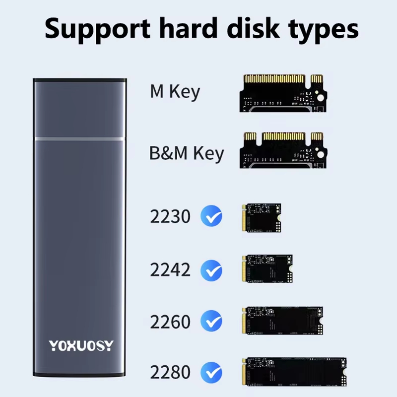 M2 SSD Case SATA NVMe Protocol 10Gbps M.2 to USB C 3.1 Gen2 Portable ...