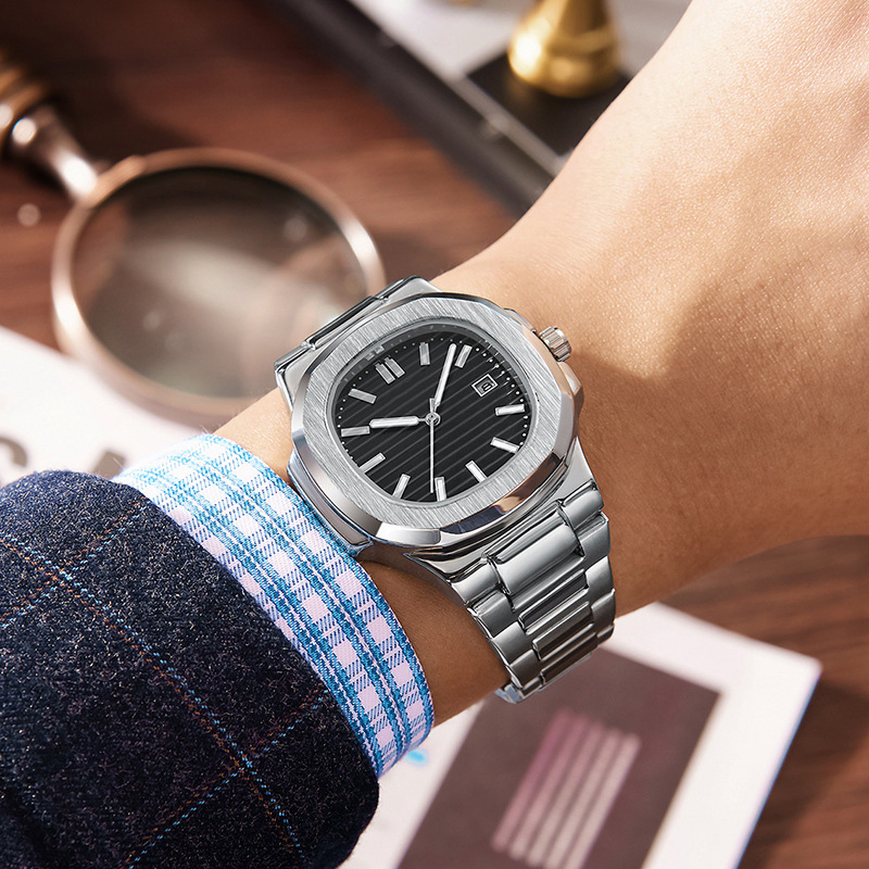 In Stock 】New Fashion Unisex Steel Band Watch High-end Ultra-thin Steel ...