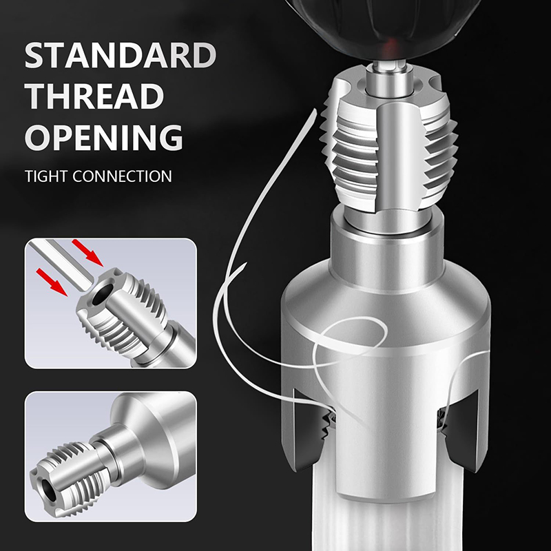 Pipe Threading Tool, Internal External PVC Pipe Threader For 1/2 And 3/4 Pipes, Electric Drill Powered Thread Cutter Carbon Steel Plumbing Kit Diy Professional