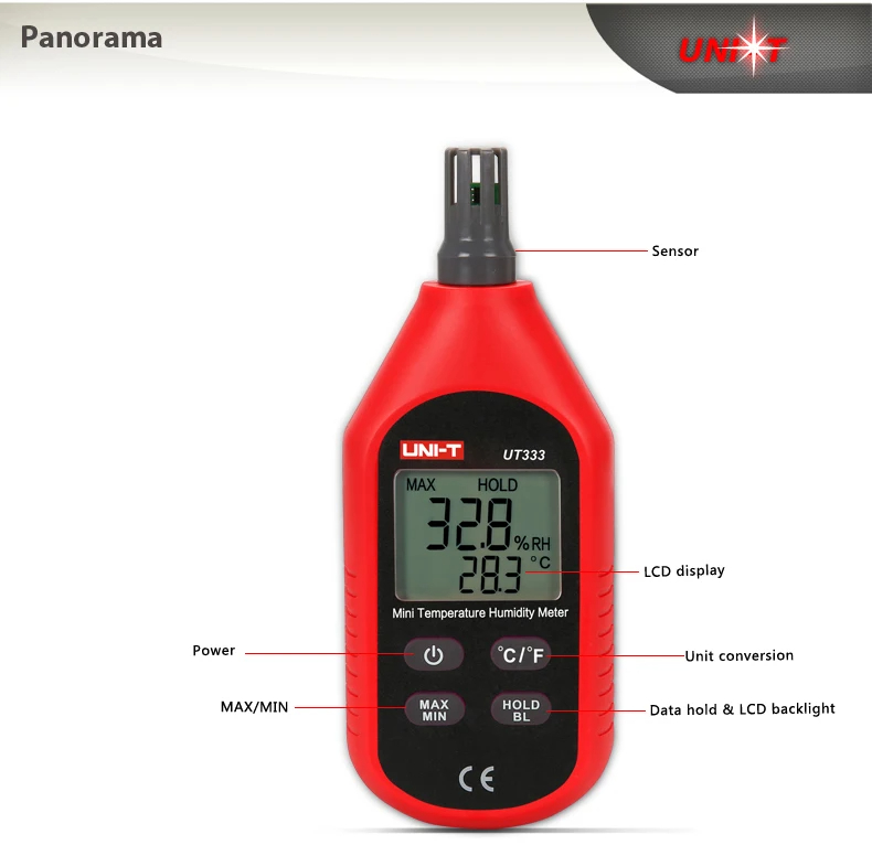 UNI-T Digital Temperature Humidity Meter UT333 High-accuracy Industrial ...