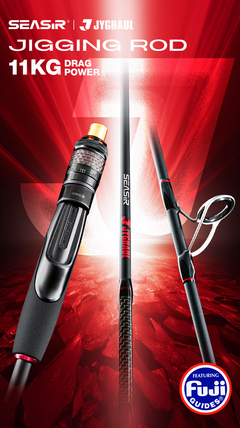 Seasir Jyghaul Slow Jigging Fishing Rod M/ML Drag Power 11KG FUJO Guide ...