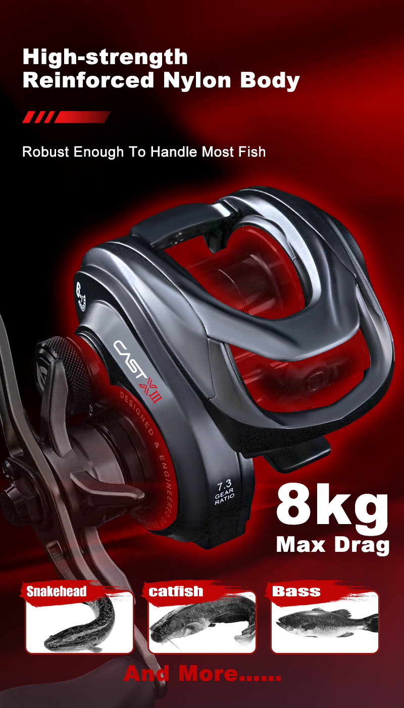 SEASIR CAST-X3 Baitcasting reel ultra long cast 120m+ ceramic bearings ...