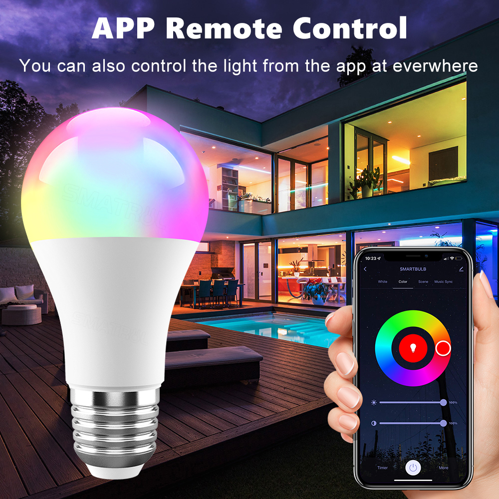 Smart E27 WiFi RGB LED Bulb With Dimmable Remote Control Feature ...