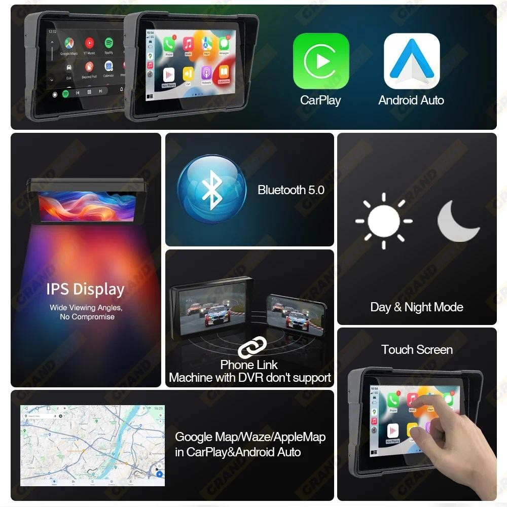 Ready Stock Motorcycle Navigation System carplay motorcycle TPMS ...