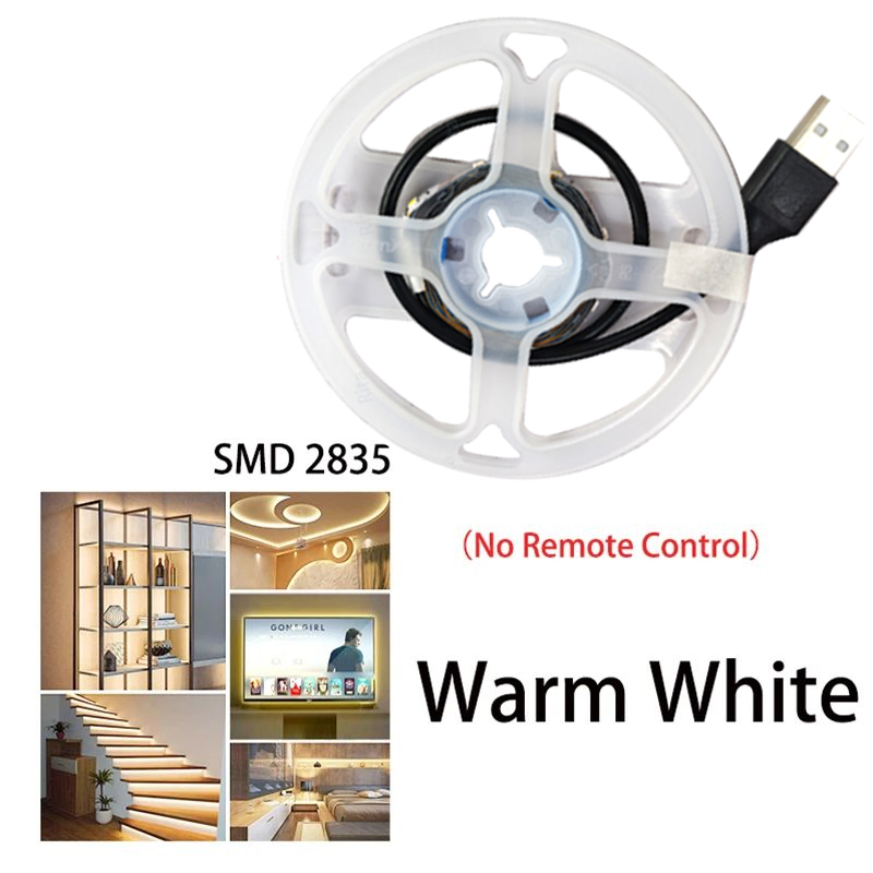 LED 2835 Strip Lights 5v USB Warm White Room Decor TV Backlight New ...