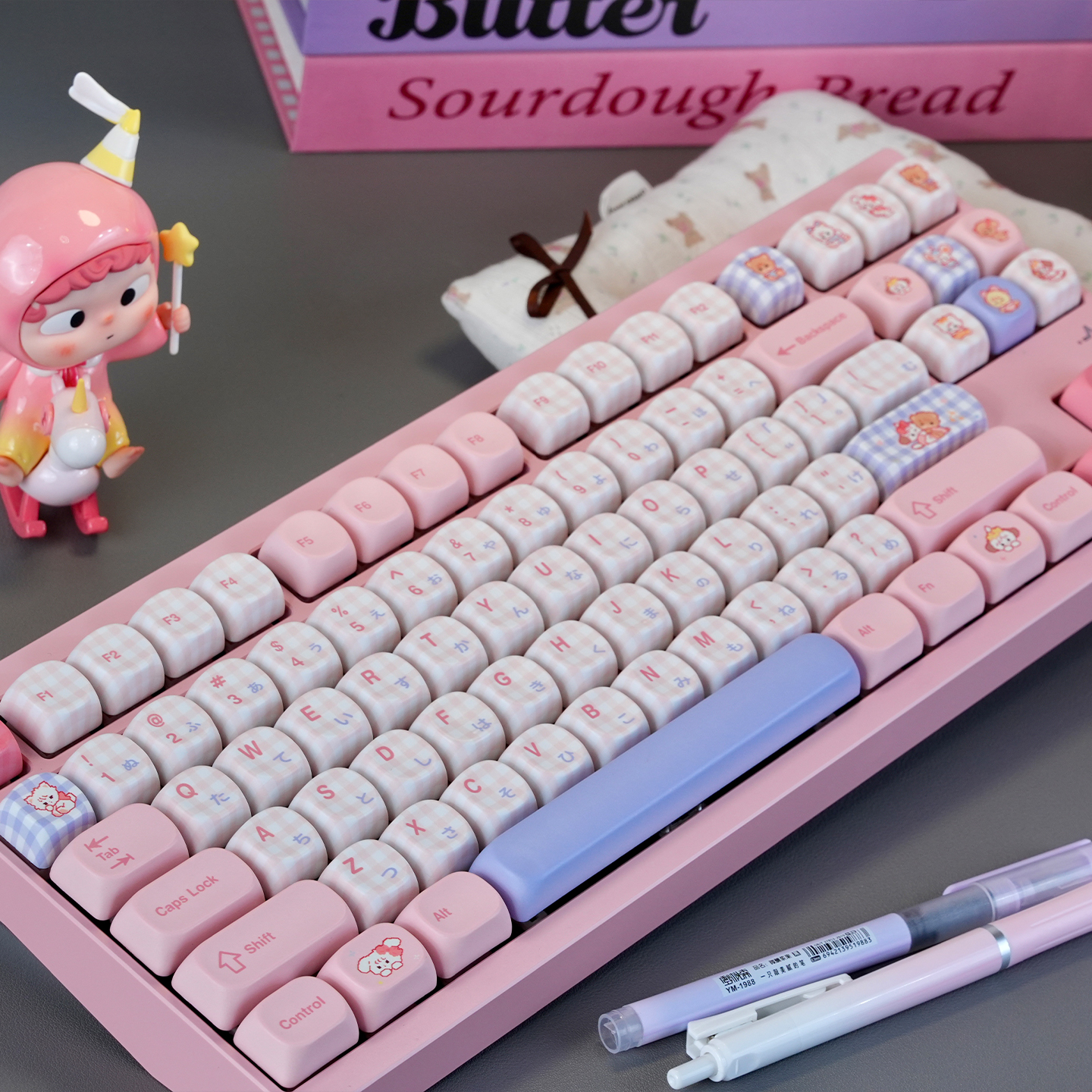 URE Micco Keycaps Pink Japanese Root PBT Cherry / MOA profile cute ...