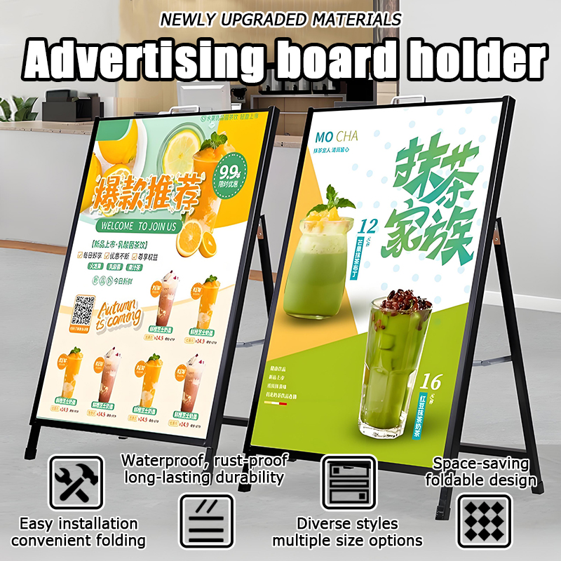 [24 hours delivery] stand poster display menu stand display portable ...