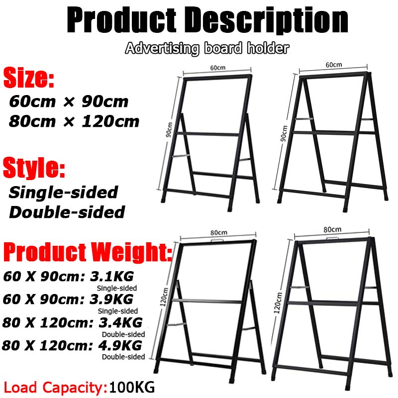 [24 hours delivery] stand poster display menu stand display portable ...